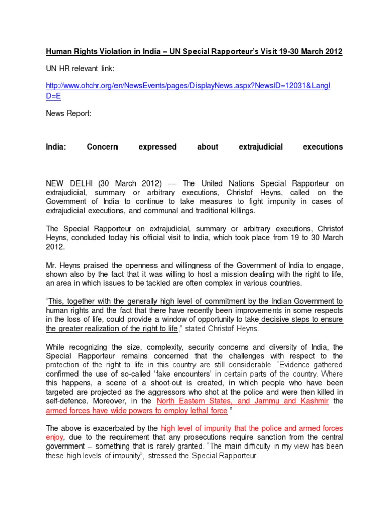 Human Rights Violation in India-1 | PDF | Capital Punishment | Human Rights