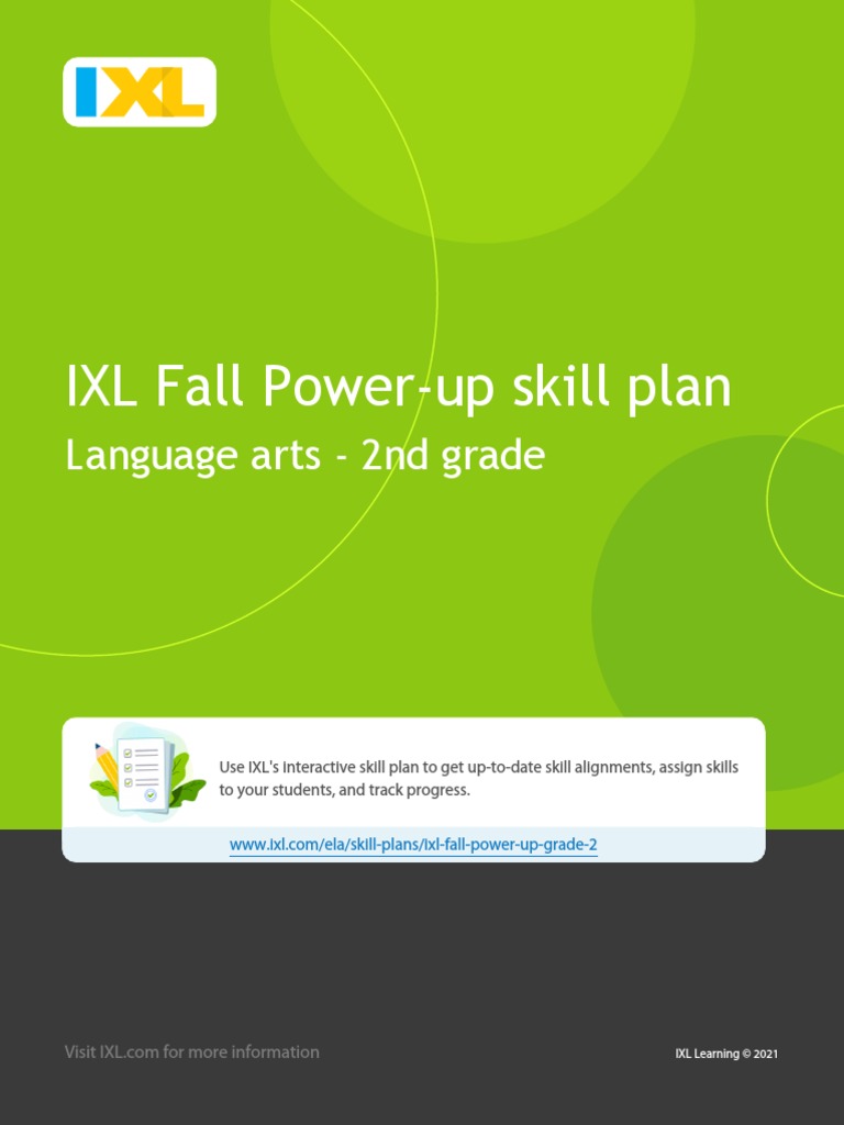 IXL Fall Power-Up Skill Plan: Language Arts - 2nd Grade | PDF ...