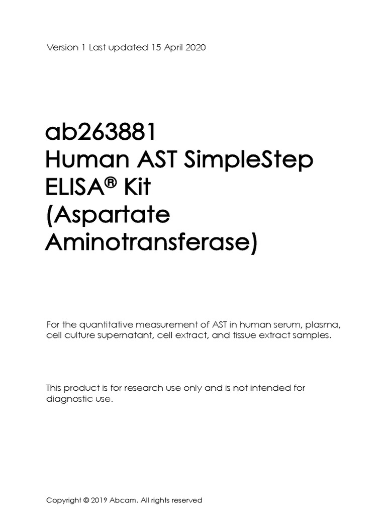 Human AST Protocol Book v1 Ab263881 (Website) | PDF | Elisa | Biology