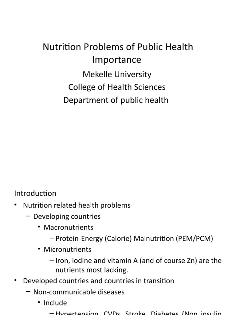 Chapter Nutritional Problems Of Public Health Significance Pdf