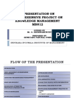 A Presentation On Comprehensive Project On Knowledge Management MB812