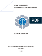 Soal Dan Solusi KSN Matematika SD 2020 Kabkota