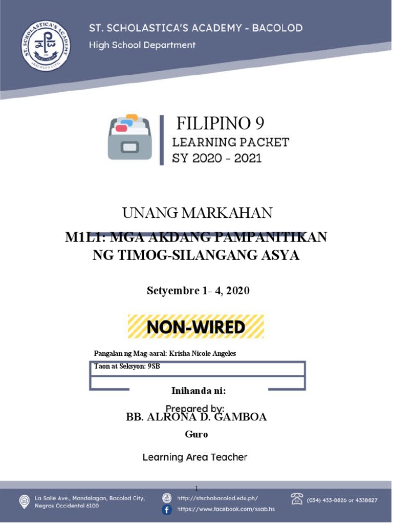 FILIPINO 9 M1L1 Final Module Carol | PDF