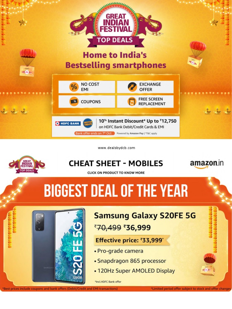 Mobiles Cheat Sheet Amazon Sale 2021 PDF Consumer Electronics