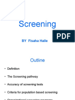 Screening Tests: Accuracy, Validity and Criteria