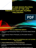 Thought and Socio-Politics: An Account of The Late Twentieth Century Filipino Philosophy