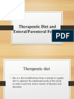 Therapeutic Diet and Enteral/Parenteral Feeding