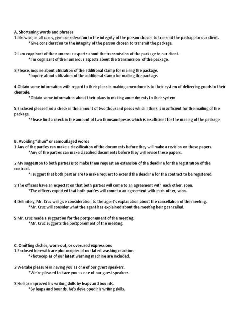 A. Shortening Words and Phrases PDF Communication