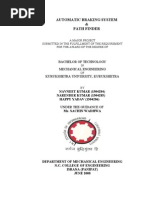 Download MAJOR PROJECT on Automatic Braking System by Sarwar Sayeed SN52993558 doc pdf