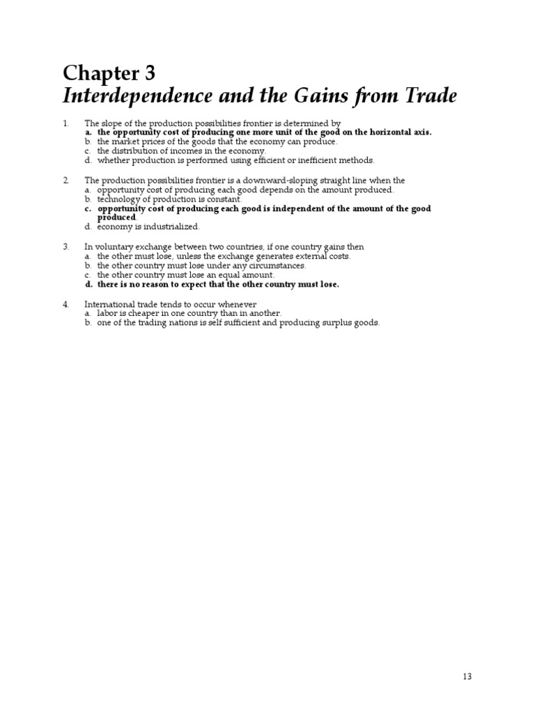 Gains from Trade and Comparative Advantage | PDF | Comparative ...
