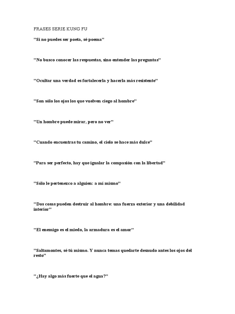 Frases Serie Kung Fu | PDF | Jeet Kune Do | Percepción, image size:768x1024