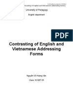 Contrasting of English and Vietnamese Addressing Forms