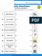 Daily Routine Worksheet Matching Worksheet