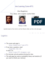 Machine Learning Coms-4771: Alina Beygelzimer Tony Jebara, John Langford, Cynthia Rudin