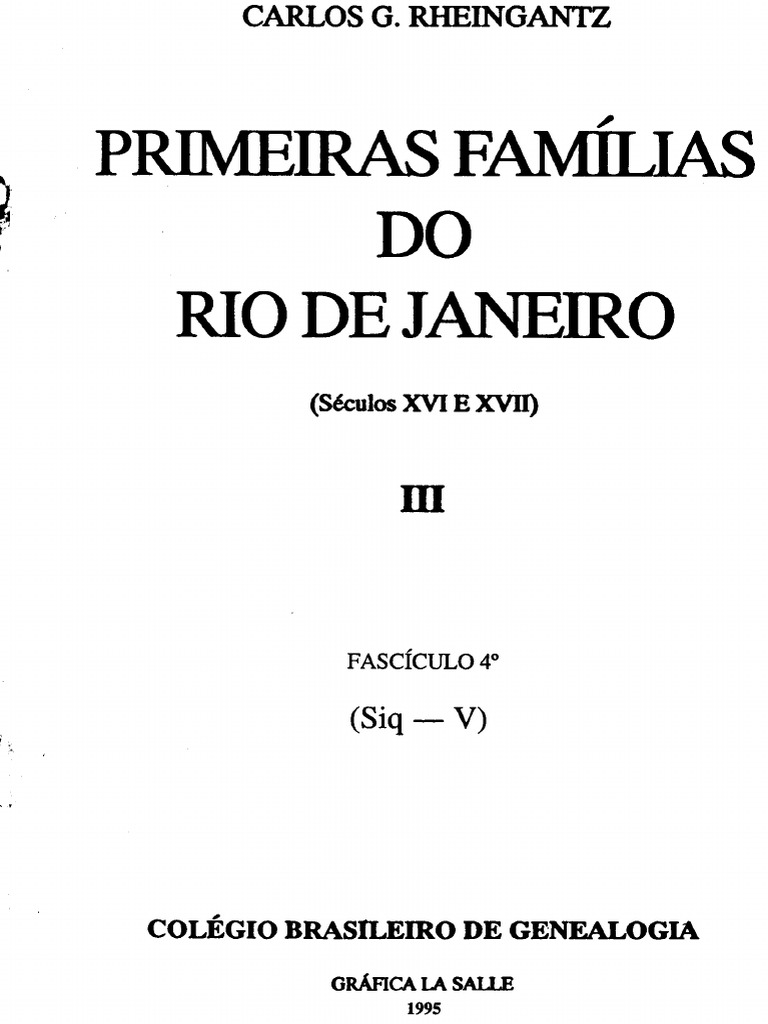 Genealogia da Família Siqueira no Rio | PDF