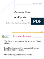 Business Plan Localsports - Co.In: Karthick Paulraj, Megha Pant, Ankit Agarwal, Amit Kumar Singh