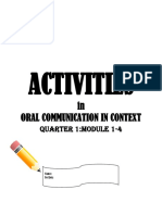 Activities: in Oral Communication in Context