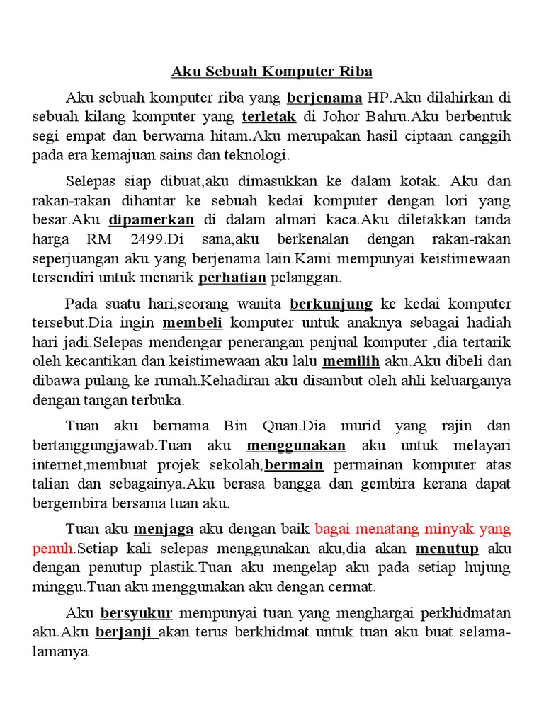 Pengalaman Sebuah Komputer Riba | PDF
