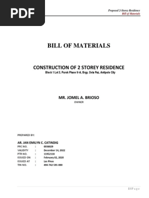 BILL OF MATERIALS 