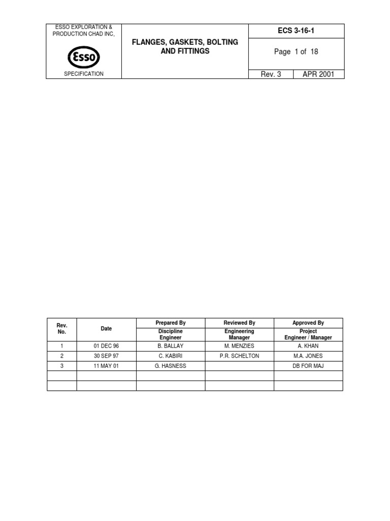ECS Specification for Flanges & Fittings | PDF | Pipe (Fluid Conveyance ...