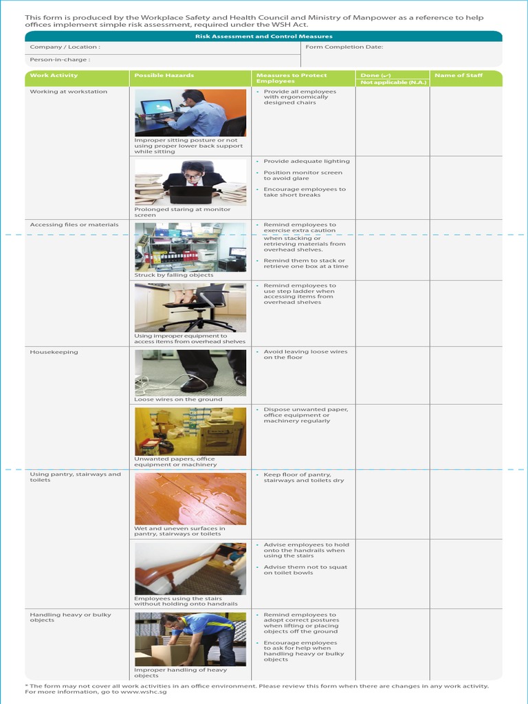 Office Safety Risk Assessment Guide | PDF | Stairs | Health Sciences
