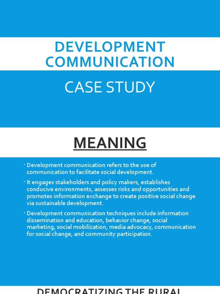 Development Communication: Case Study | PDF | Communication