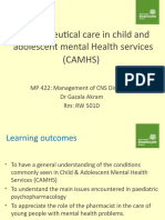 Pharmaceutical Care in Child and Adolescent Mental Health Services (Camhs)