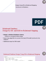 Outline: - Relational Database Design Using ER-to-Relational Mapping - Mapping EER Model Constructs To Relations