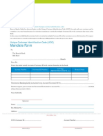Mandate Form: Unique Customer Identification Code (UCIC)