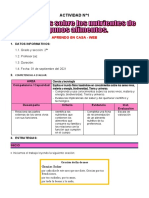 2° Grado - Actividad Del Dia 01 de Setiembre