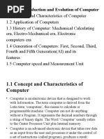 Introduction and Evolution of Computer