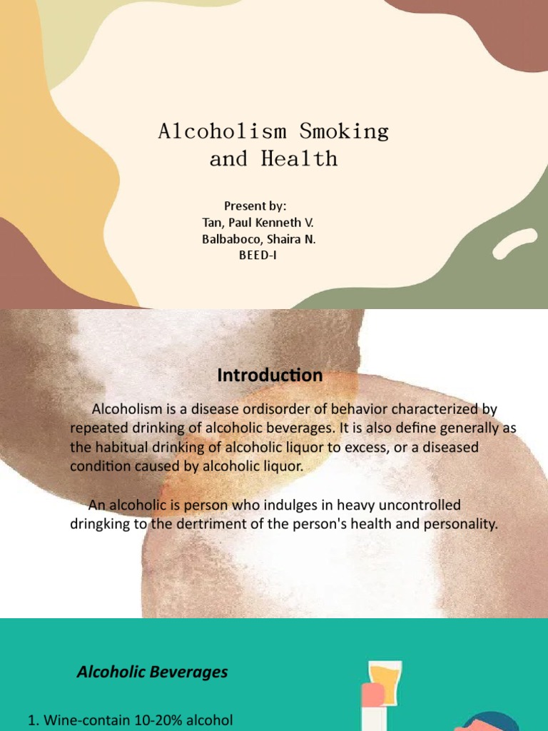 Alcoholism and Smoking Health Risks | PDF | Alcoholism | Cigarette