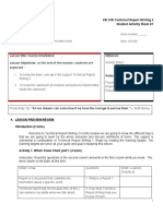 CRI 018: Technical Report Writing 2 Student Activity Sheet #1