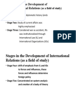 Stages in The Development of International Relations: (As A Field of Study)