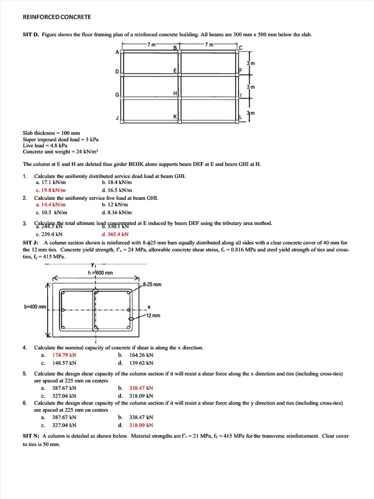 Design Calculations for Reinforced Concrete Beams | PDF | Bending ...
