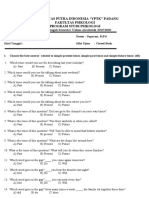 UPS Padang Psychology Exam Questions on English Tenses and Digital Habits