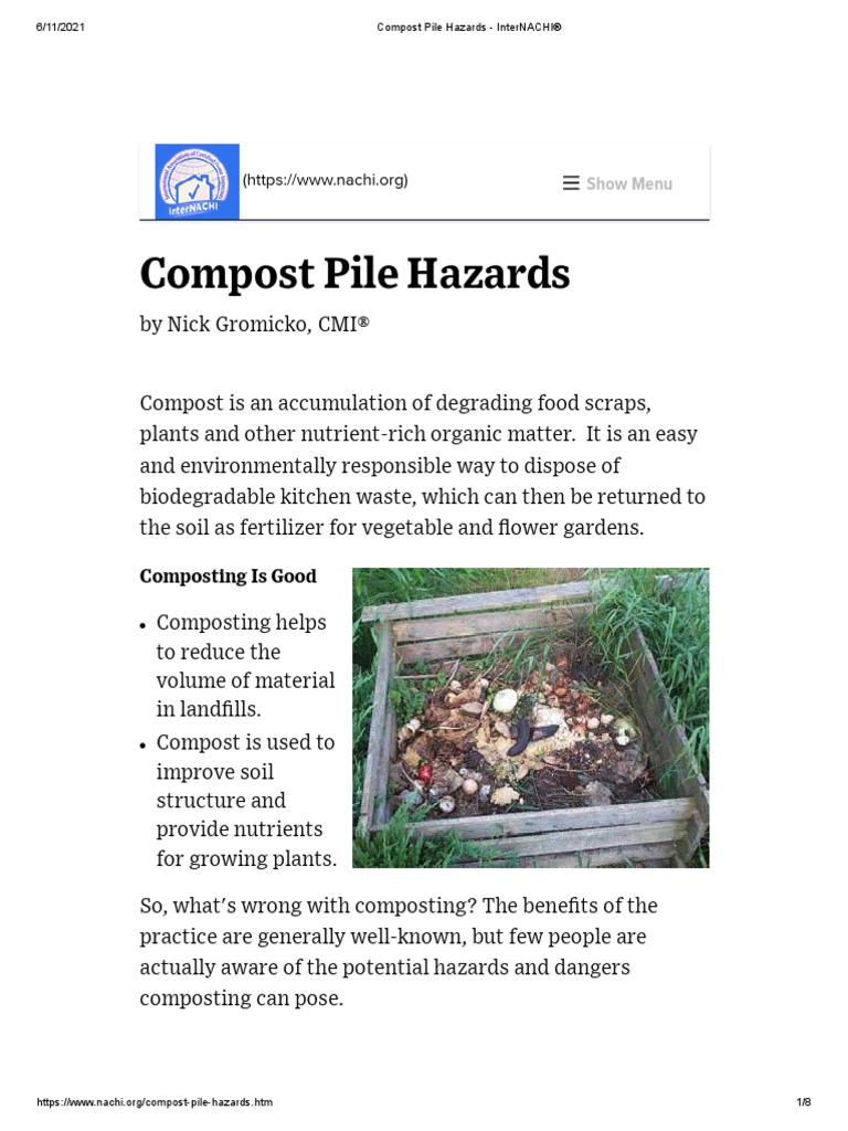 Compost Pile Hazards InterNACHI® PDF Compost Infection