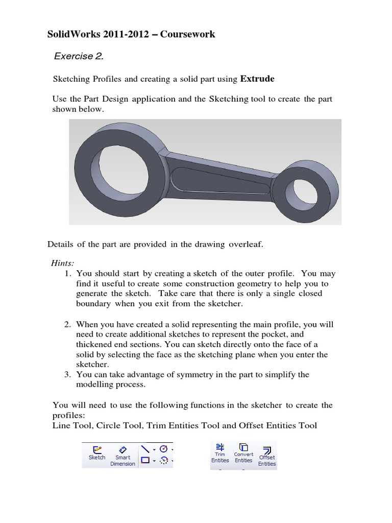 Solidworks 2011-2012 - Coursework: Exercise 2 | PDF | Computers