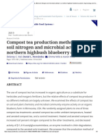 Compost Tea Production Methods Affect Soil Nitrogen and Microbial Activity in A Northern Highbush Blueberry System