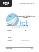 Lab 11 (To Construct and Test Encoder and Decoder.)