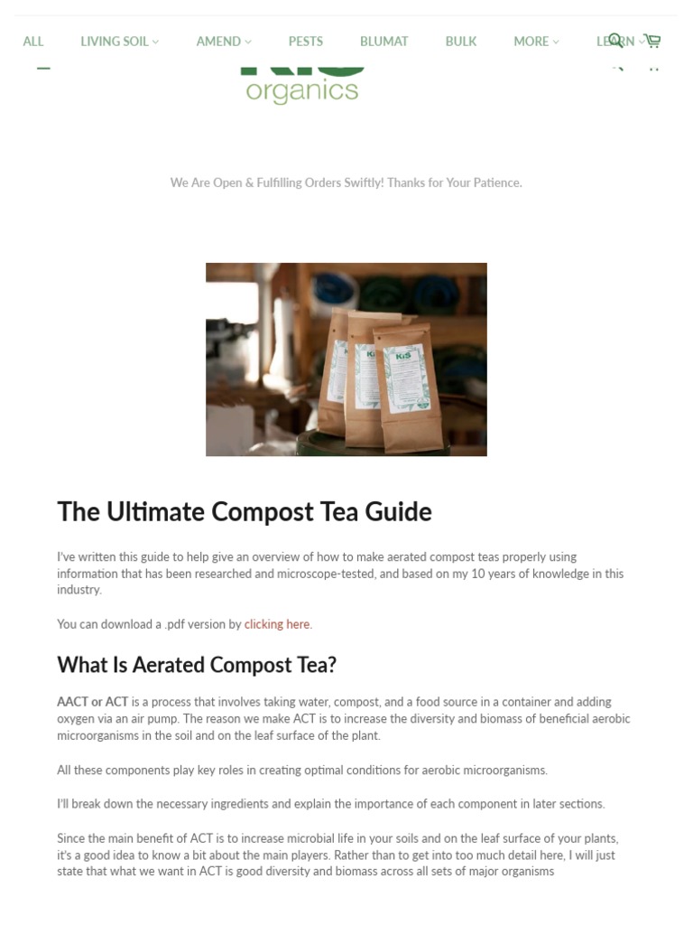 The Ultimate Compost Tea Guide - KIS Organics | PDF | Compost | Soil