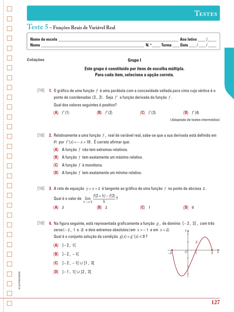 Funções II | PDF | Função (Matemática) | Derivado