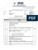 Department of Engineering Mathematics: Internal Assessment - 2