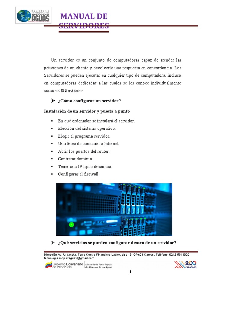 Manual de Servidores | PDF | Servidor (Computación) | Distribución de Linux