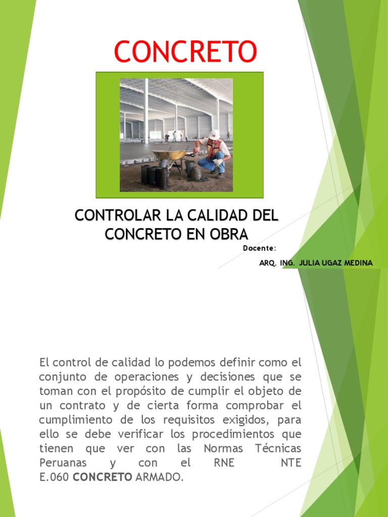 Control de La Calidad Del Concreto en Obra | PDF | Hormigón | Cemento