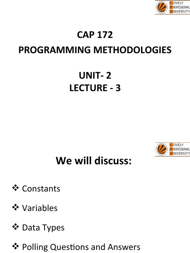 Constants, Variables, Data Types | PDF | Data Type | C (Programming ...
