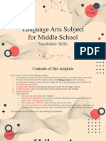 Language Arts Subject For Middle School - 7th Grade - Vocabulary Skills by Slidesgo
