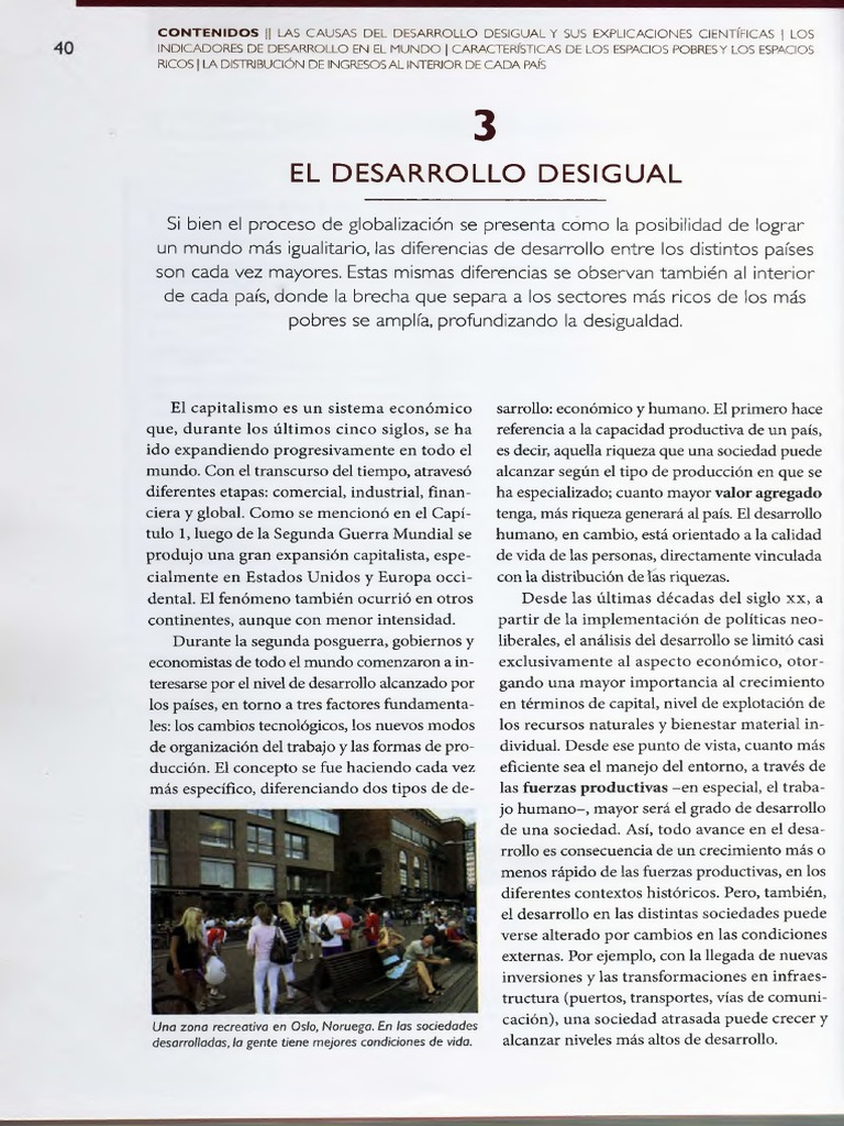 El Desarrollo Desigual Geografía 4to | PDF | Pobreza e indigencia | Pobreza
