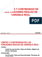 Límites Y Continuidad de Las Funciones Reales de Variable Real