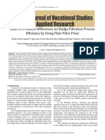 Effect of Pressure Differences On Sludge Filtration Process Efficiency by Using Plate Filter Press